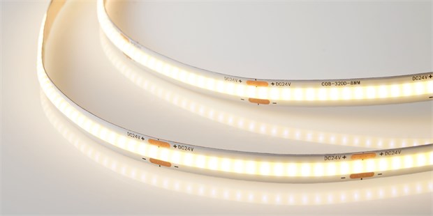 PTN-B-COB-320-10-NW4000-24V (ПЕРВЫЙ СВЕТ, 24 В, 10 Вт/м, COB, 320 LED, 4000 K, дневной, CRI 90, 3 года, 5 метров), Светодиодная лента одноцветная PTN-B-COB-320-10-NW4000-24V